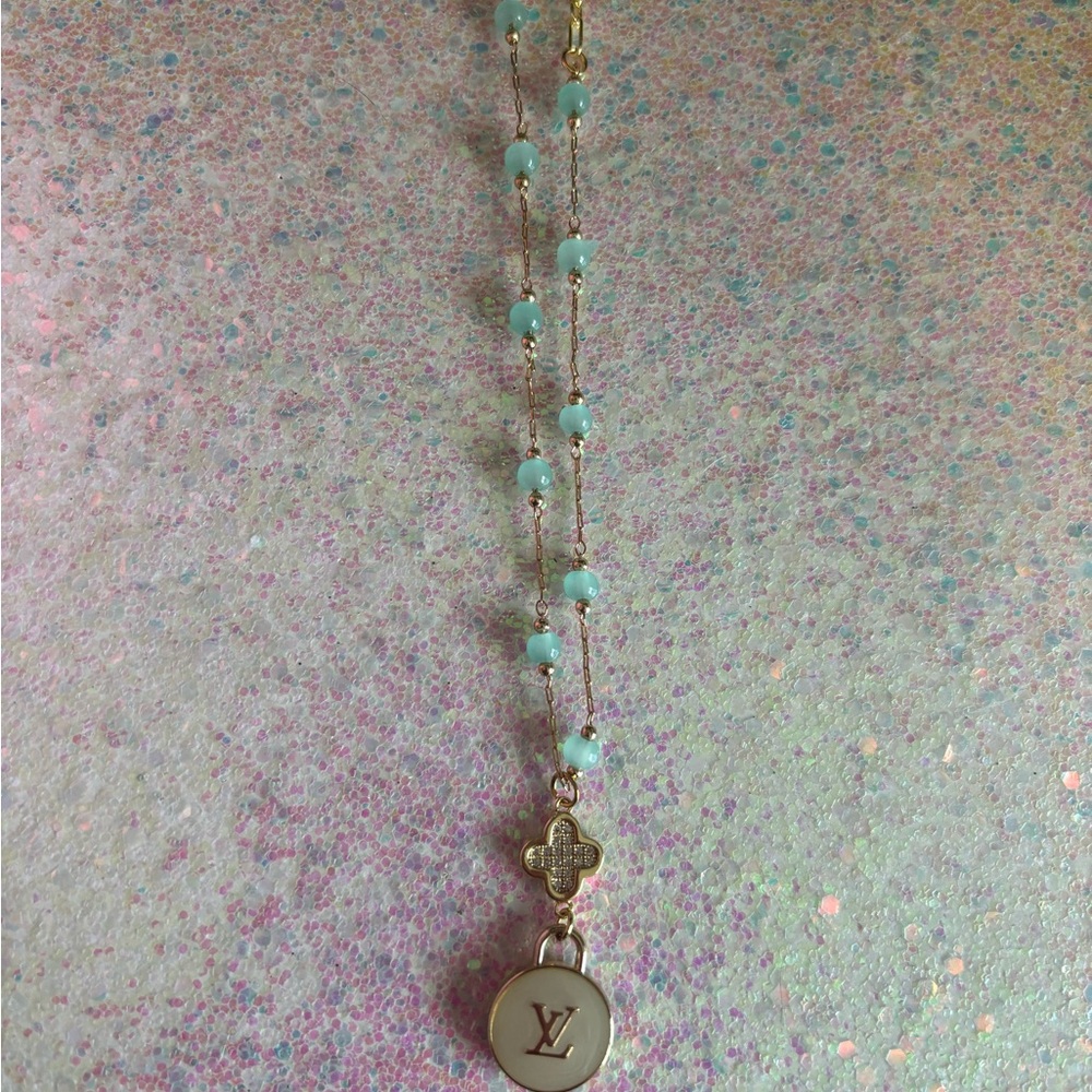 Elegant Gold and Blue Beaded Necklace